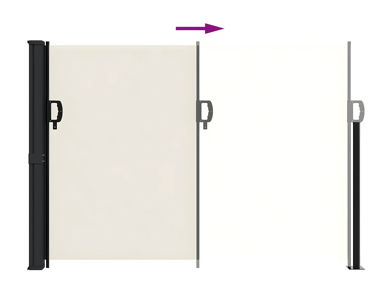 Auvent latéral rétractable crème 140x300 cm