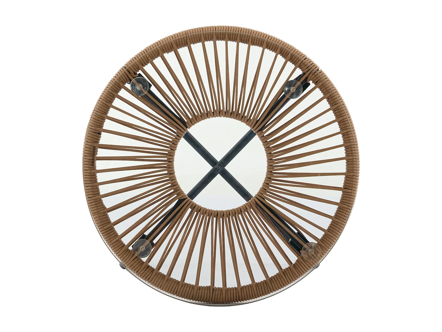 Garten Sitzgruppe aus Polyrattan: 2 Sessel & 1 Tisch - Holzfarben hell - PISALE von MYLIA