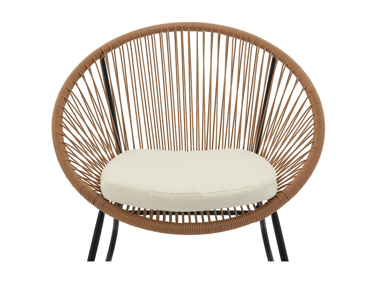 Salon de jardin en résine tressée : 2 fauteuils et une table basse - Naturel clair - PISALE de MYLIA