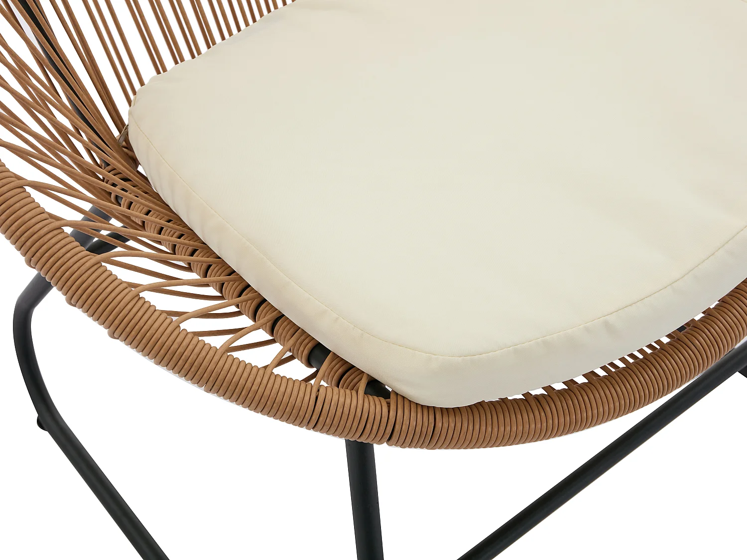 Salon de jardin en résine tressée : 2 fauteuils et une table basse - Naturel clair - PISALE de MYLIA