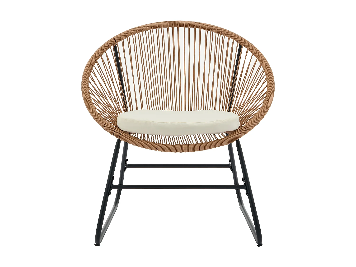 Salon de jardin en résine tressée : 2 fauteuils et une table basse - Naturel clair - PISALE de MYLIA