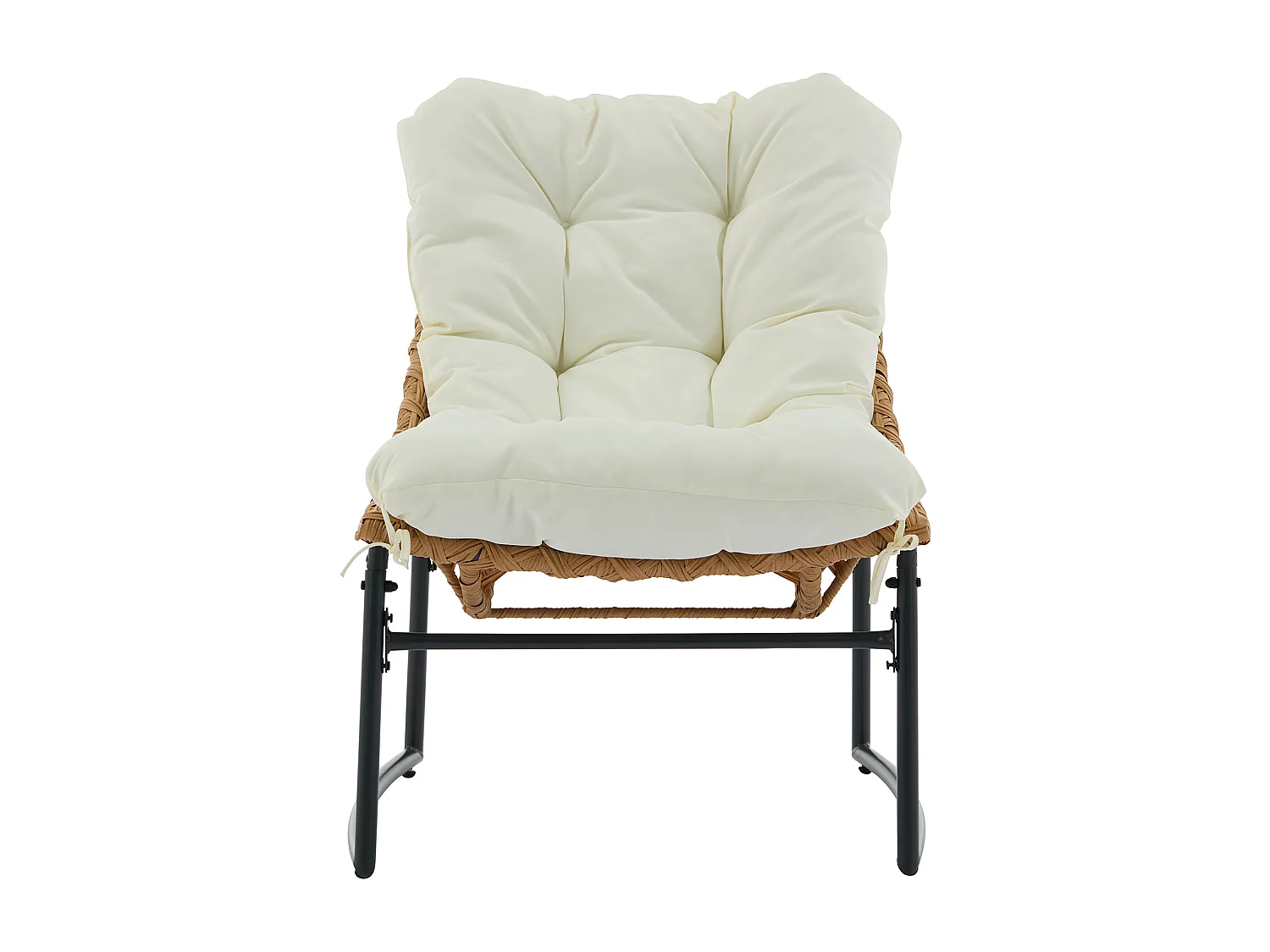 Garten-Sitzgruppe: Sofa 2-Sitzer, 2 Sessel & Tisch - Polyrattan - Holzfarben hell - JONAH von MYLIA