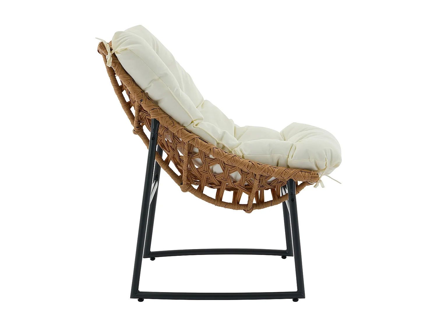 Garten-Sitzgruppe: Sofa 2-Sitzer, 2 Sessel & Tisch - Polyrattan - Holzfarben hell - JONAH von MYLIA