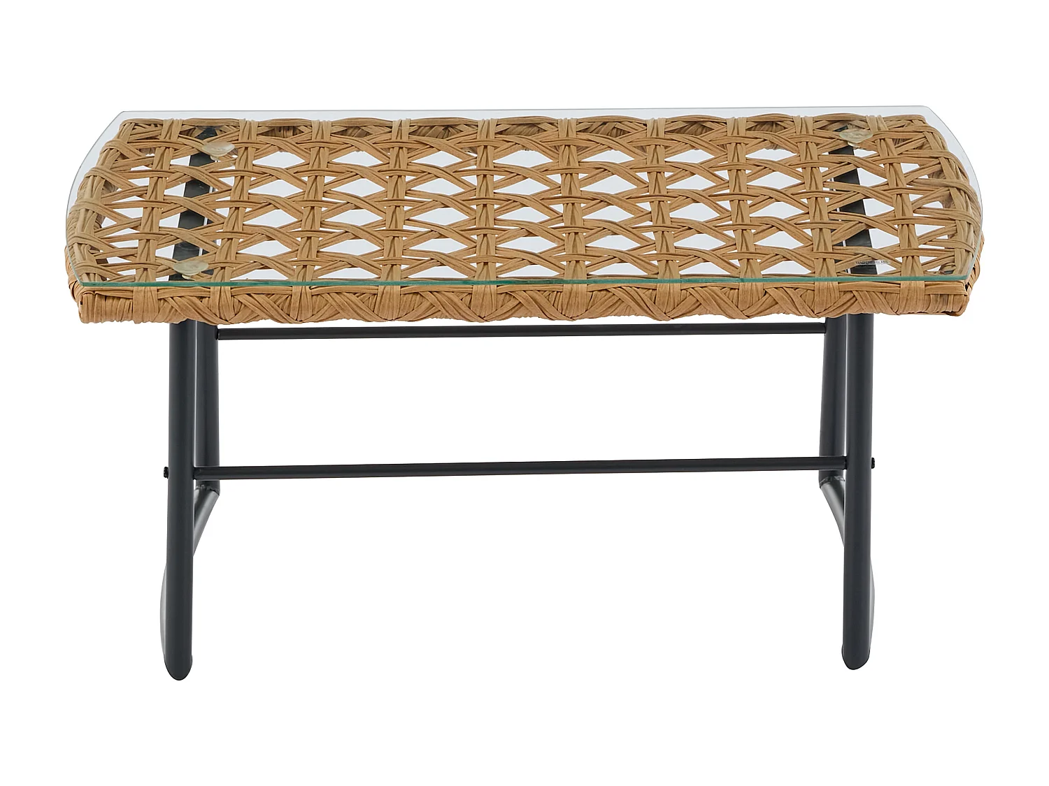 Garten-Sitzgruppe: Sofa 2-Sitzer, 2 Sessel & Tisch - Polyrattan - Holzfarben hell - JONAH von MYLIA