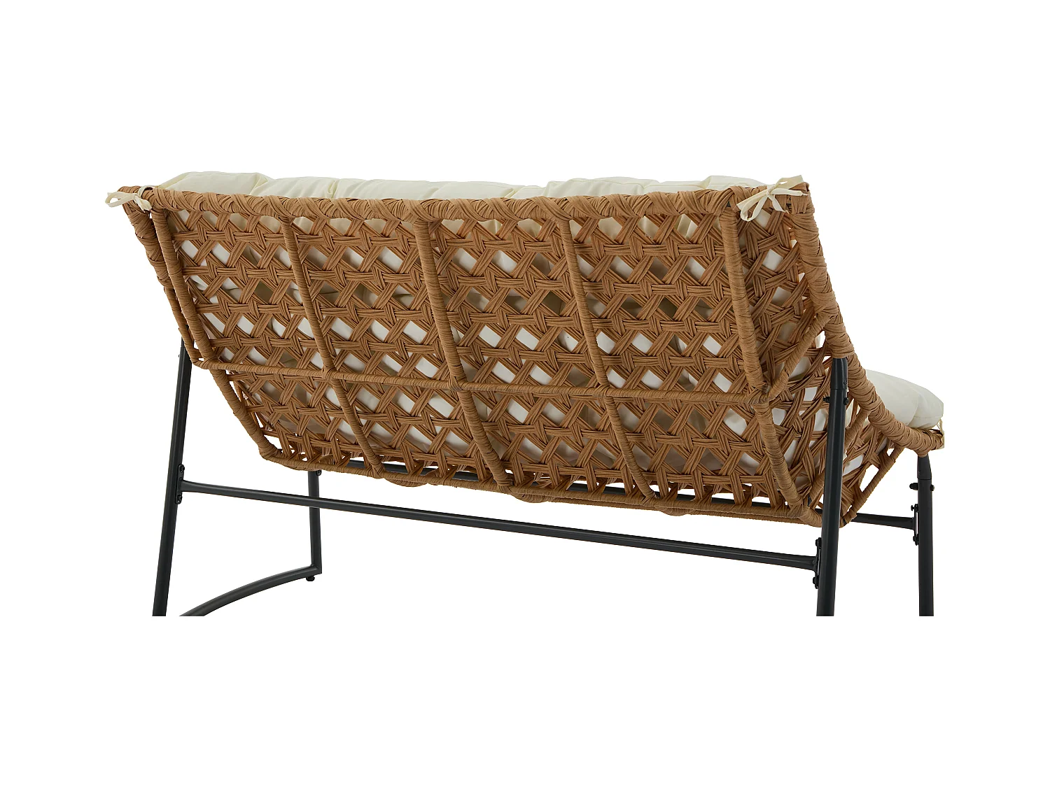 Salon de jardin en résine tressée : 1 canapé 2 places, 2 fauteuils et une table basse - Naturel clair - JONAH de MYLIA