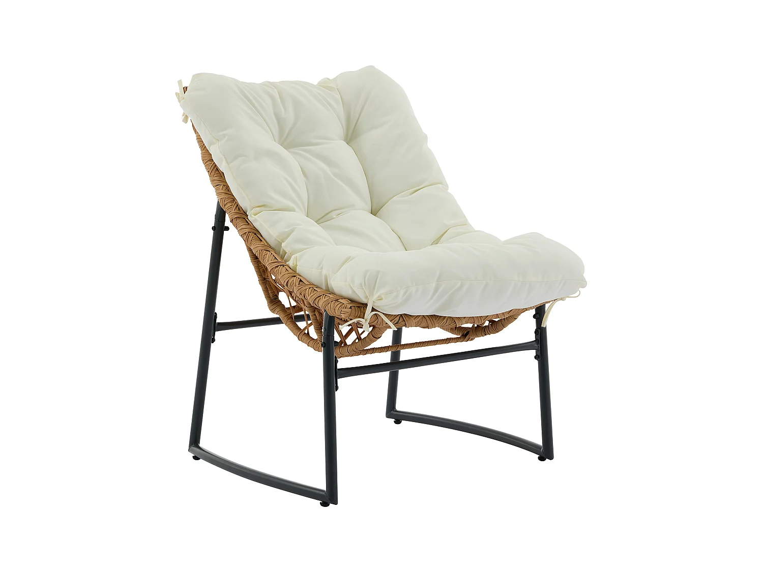 Salon de jardin en résine tressée : 1 canapé 2 places, 2 fauteuils et une table basse - Naturel clair - JONAH de MYLIA