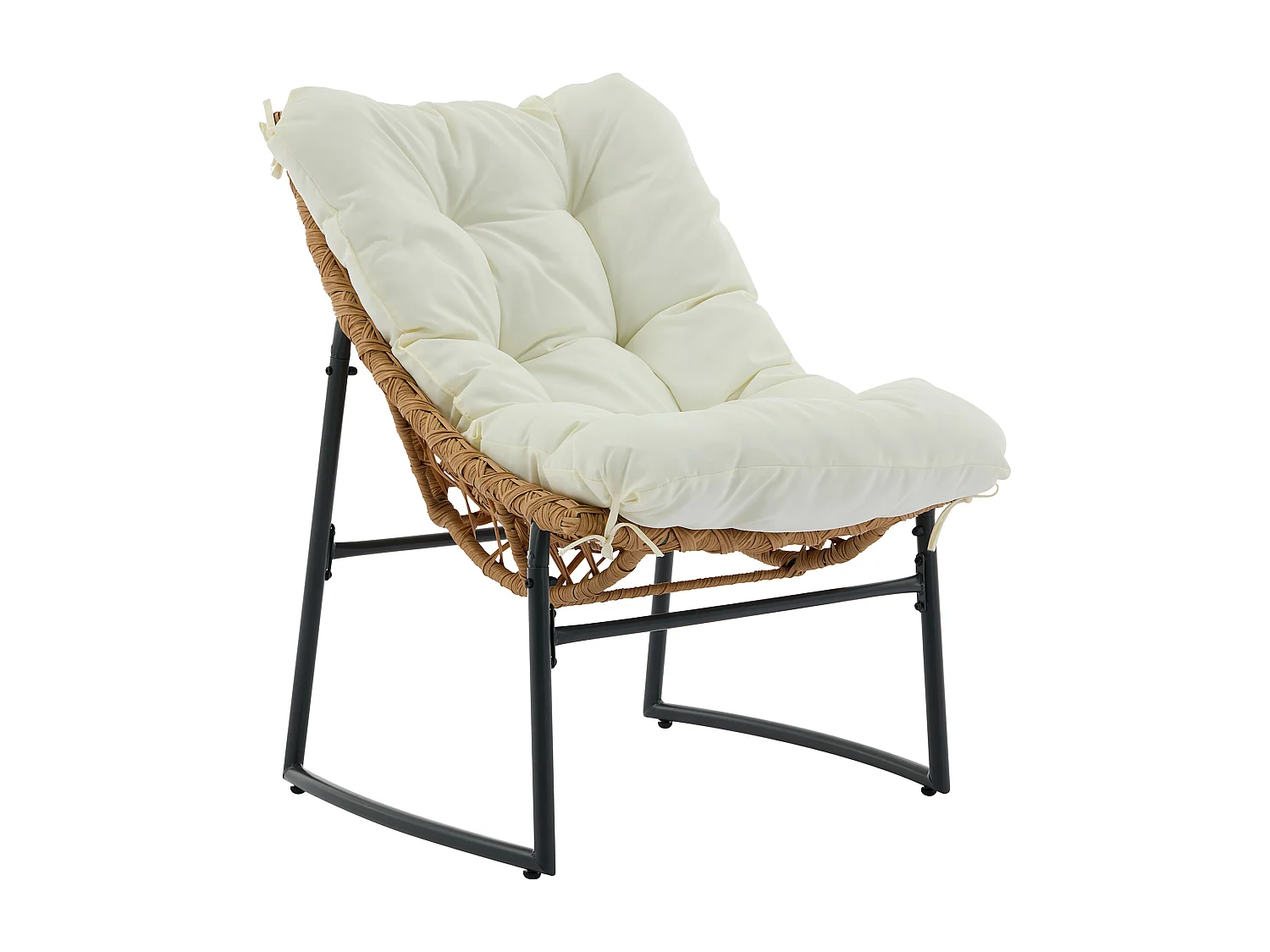 Salon de jardin en résine tressée : 1 canapé 2 places, 2 fauteuils et une table basse - Naturel clair - JONAH de MYLIA