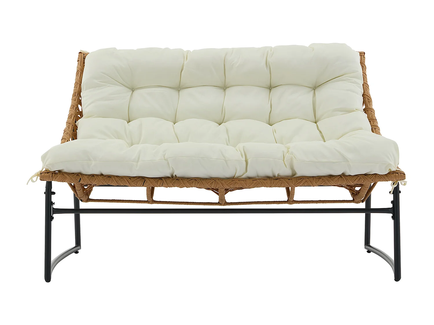 Salon de jardin en résine tressée : 1 canapé 2 places, 2 fauteuils et une table basse - Naturel clair - JONAH de MYLIA