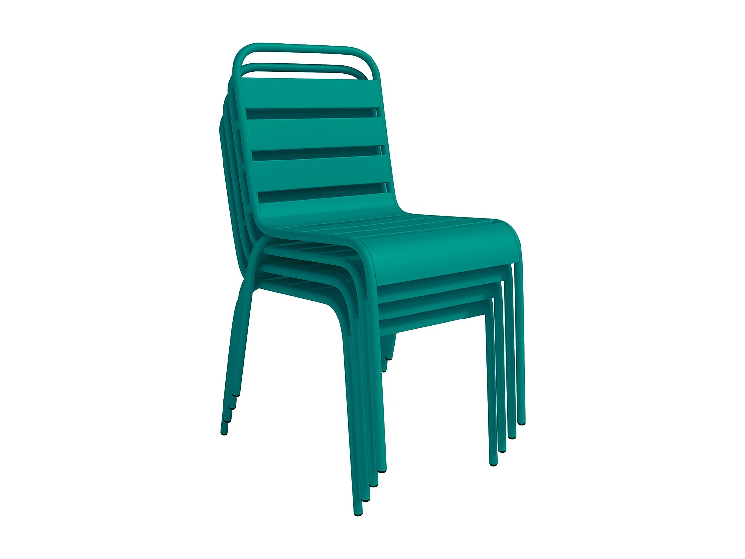 Chaise de jardin empilable en métal - Bleu canard - MIRMANDE de MYLIA