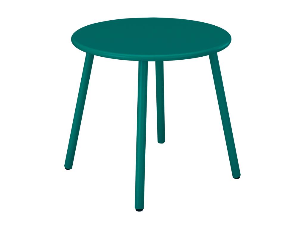 Table d'appoint de jardin en métal ronde - Bleu canard - MIRMANDE de MYLIA