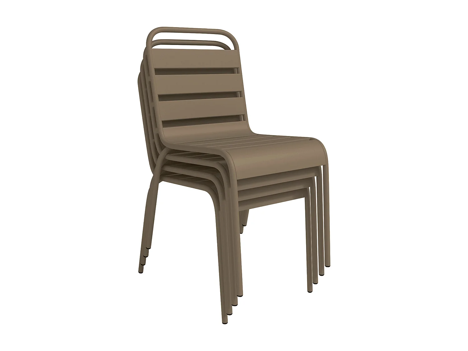 Chaise de jardin empilable en métal - Taupe - MIRMANDE de MYLIA