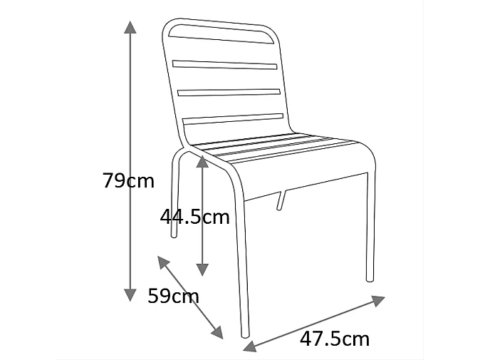 Chaise de jardin empilable en métal - Taupe - MIRMANDE de MYLIA