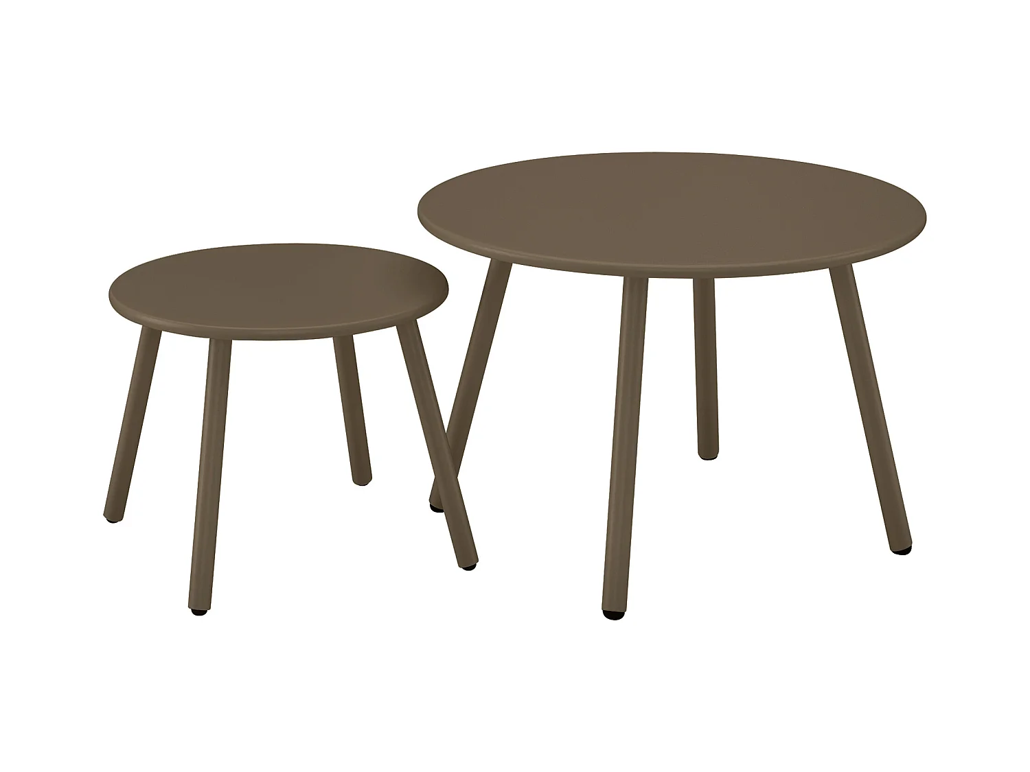 Tables gigognes de jardin en métal - Taupe - MIRMANDE de MYLIA