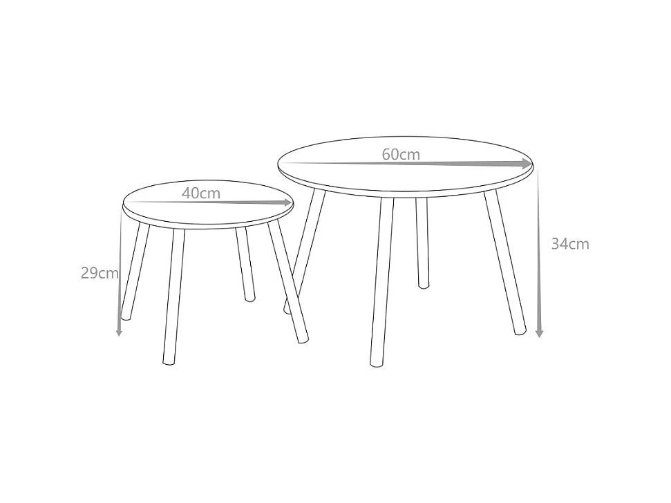 Tables gigognes de jardin en métal - Taupe - MIRMANDE de MYLIA
