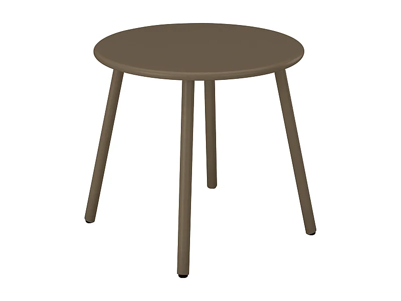 Table d'appoint de jardin en métal ronde - Taupe - MIRMANDE de MYLIA