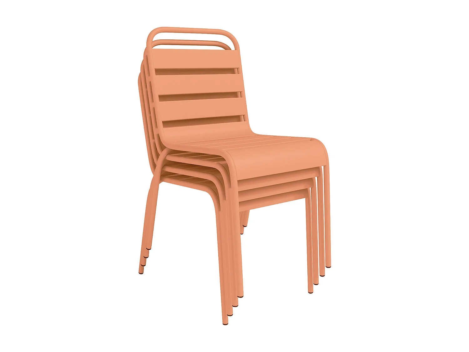 Silla de jardín apilable de metal - naranja claro - MIRMANDE de MYLIA