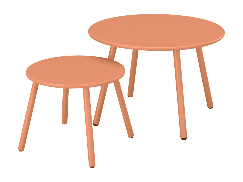 Tables gigognes de jardin en métal - Orange clair - MIRMANDE de MYLIA