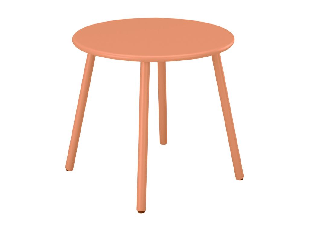 Table d'appoint de jardin en métal ronde - Orange clair - MIRMANDE de MYLIA