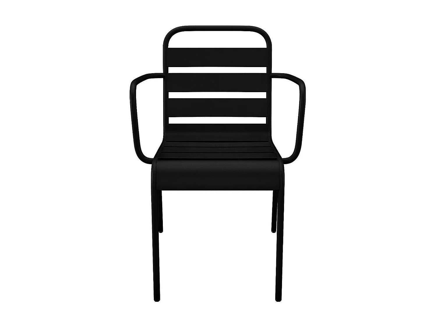 Fauteuil de jardin empilable en métal - Noir - MIRMANDE de MYLIA