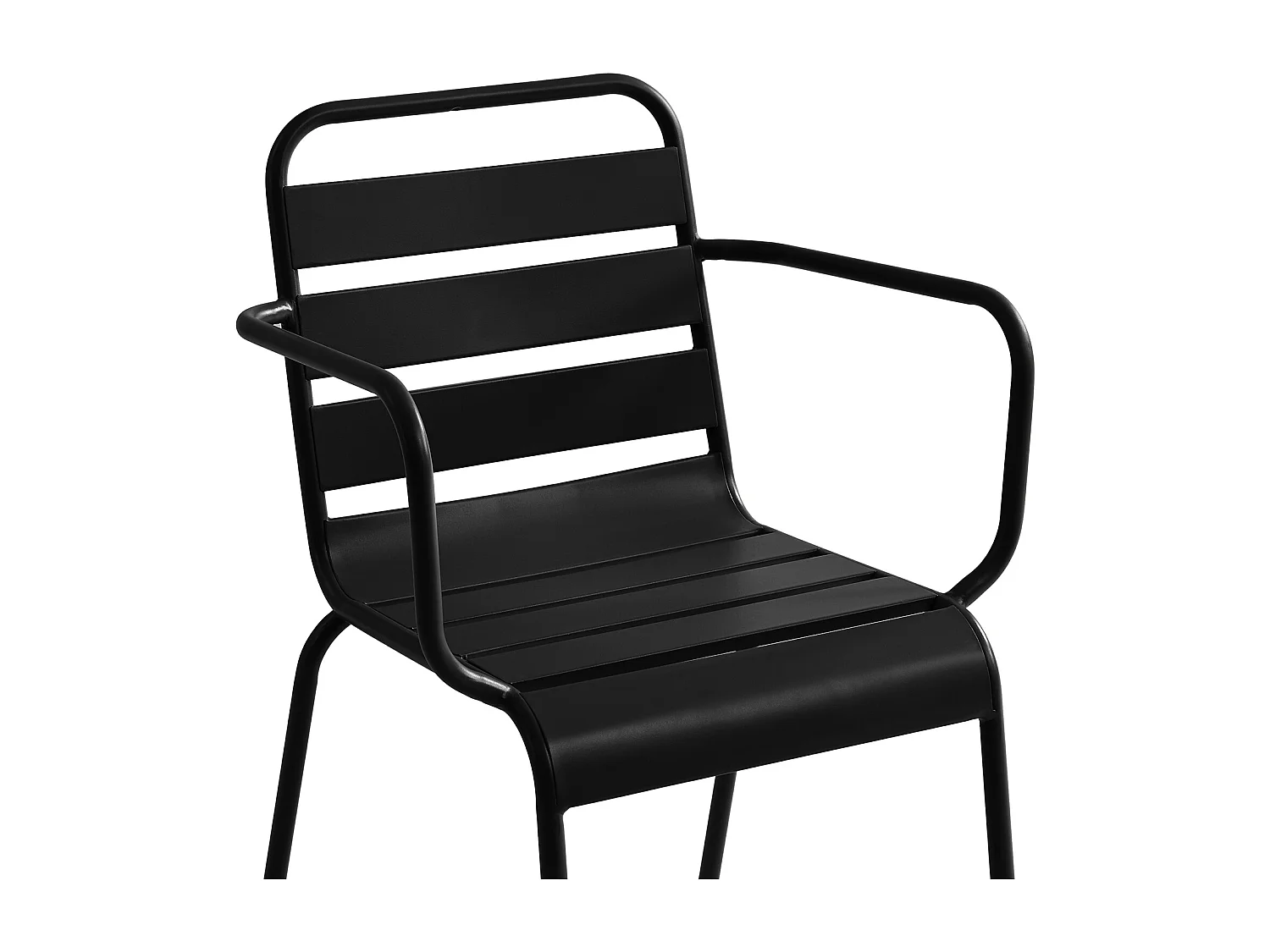 Gartensessel stapelbar - Metall - Schwarz - MIRMANDE von MYLIA