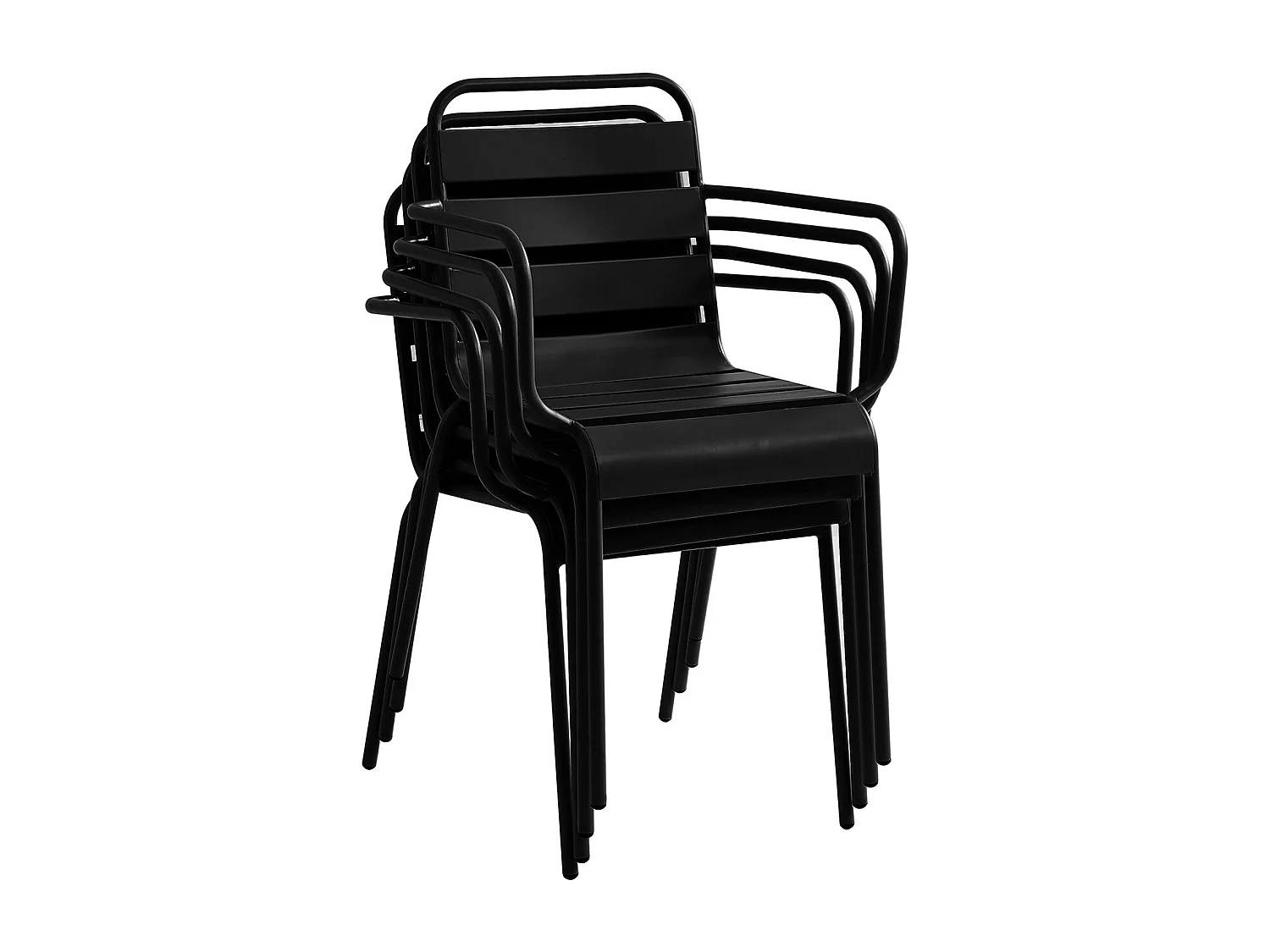 Gartensessel stapelbar - Metall - Schwarz - MIRMANDE von MYLIA