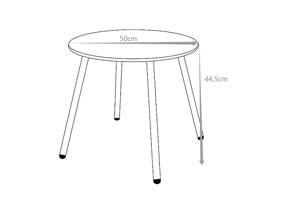 Mesa de apoio de jardim em metal redonda preto - MIRMANDE de MYLIA