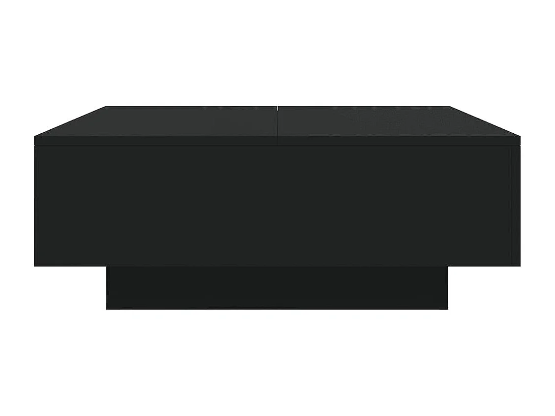 Table basse avec lumières LED noir 80x80x31 cm
