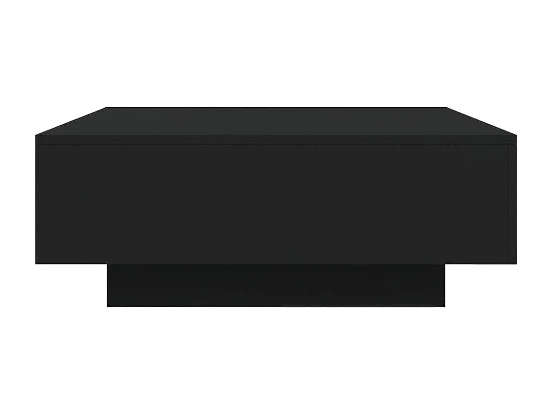 Table basse avec lumières LED noir 80x80x31 cm