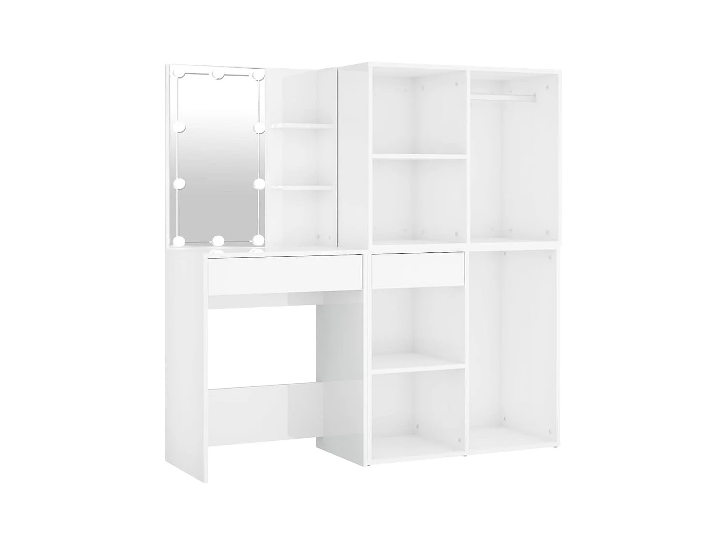 Toletta a LED e 2 mobili in MDF bianco lucido 02_0006286