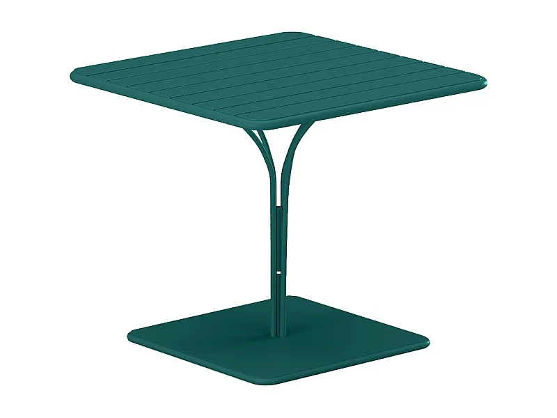 Tavolo da giardino L.80 cm in metallo - Blu anatra - MIRMANDE di MYLIA