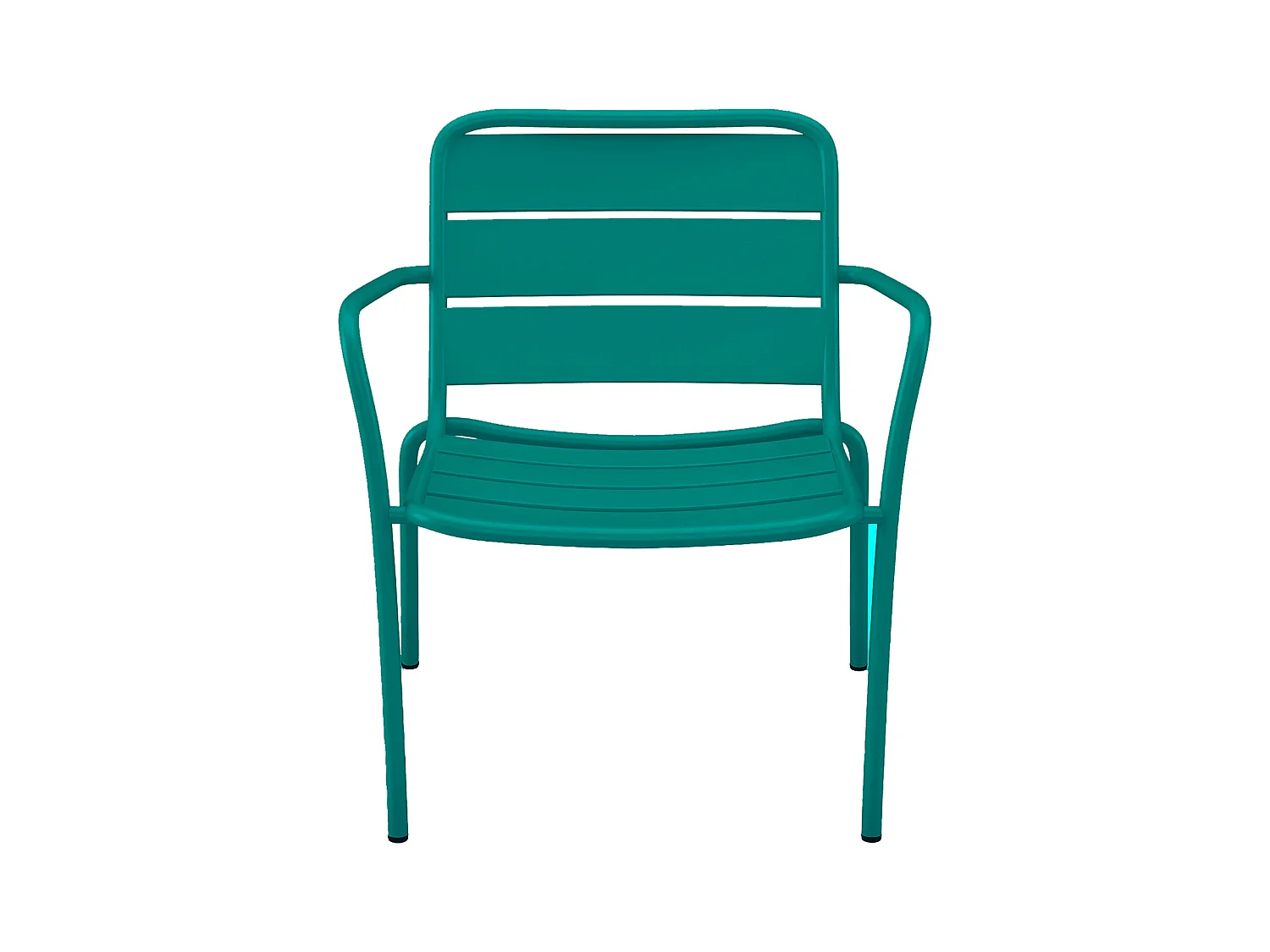 Opstapelbare lage tuinfauteuil van metaal - Blauwgroen - MIRMANDE van MYLIA