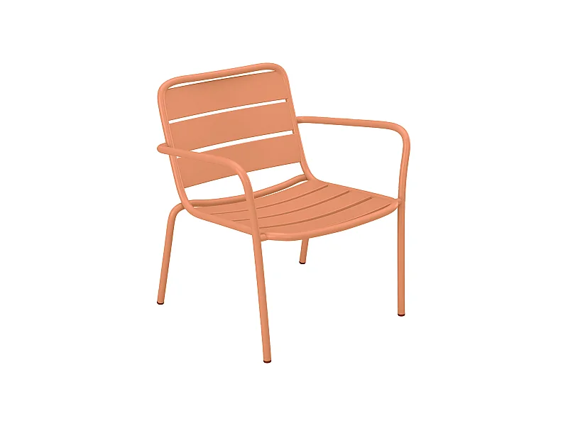 Silla baja de jardín apilable de metal - naranja claro - MIRMANDE de MYLIA