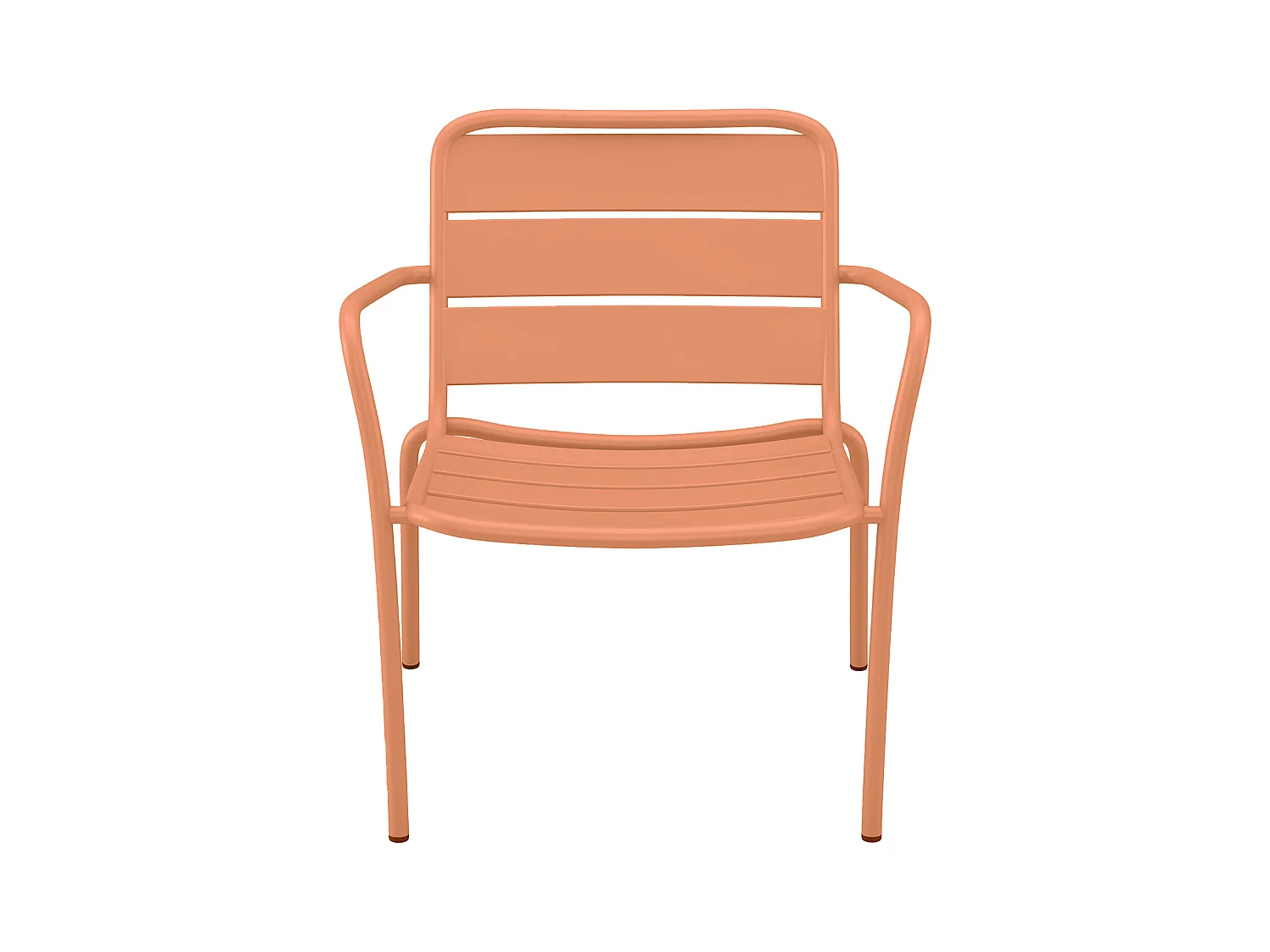 Silla baja de jardín apilable de metal - naranja claro - MIRMANDE de MYLIA
