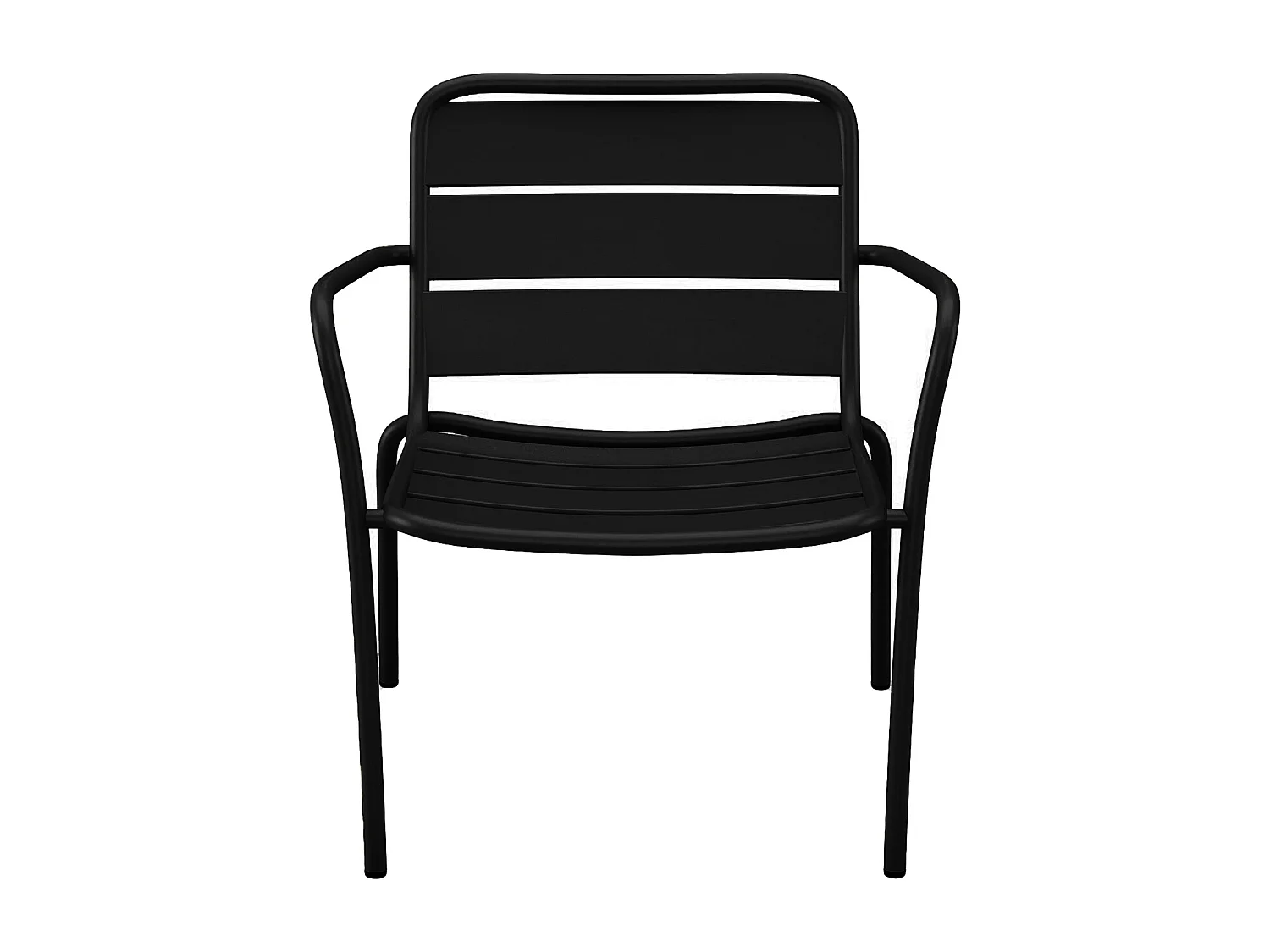 Gartensessel niedrig & stapelbar - Metall - Schwarz - MIRMANDE von MYLIA