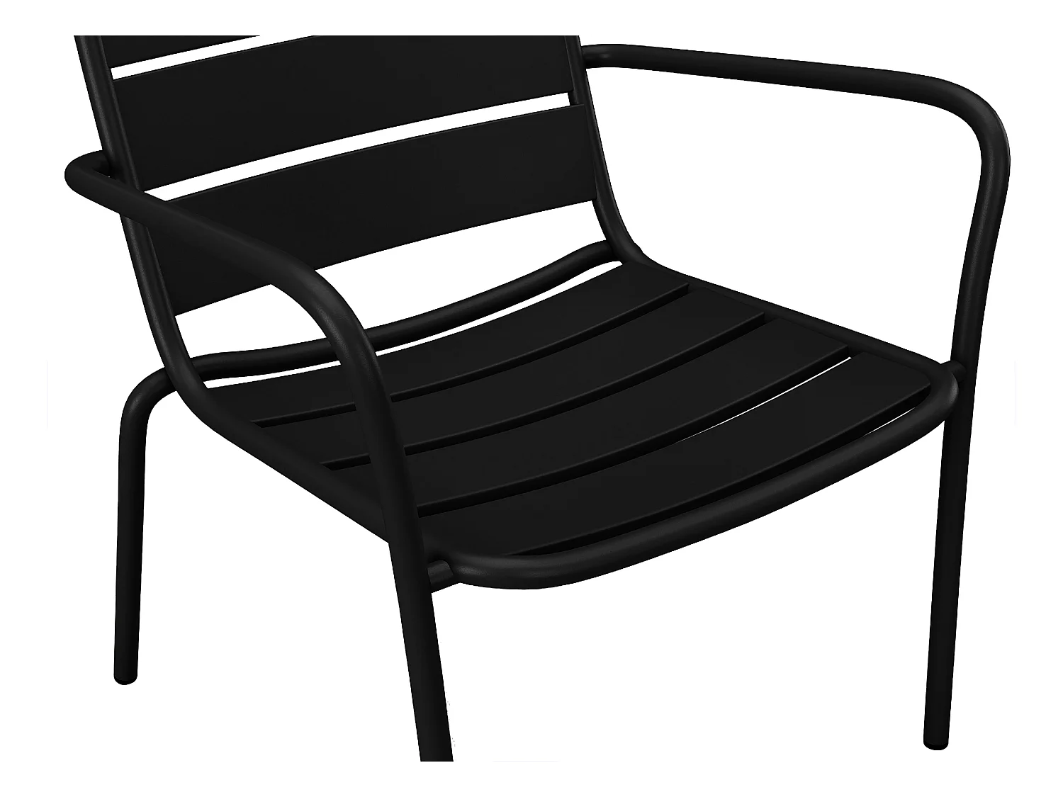 Gartensessel niedrig & stapelbar - Metall - Schwarz - MIRMANDE von MYLIA