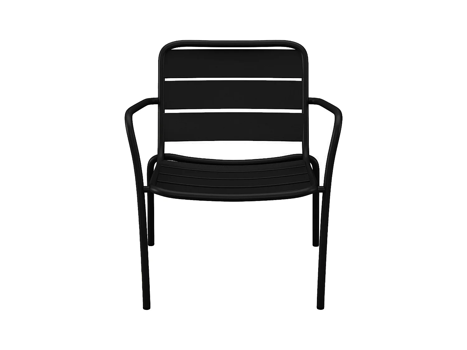 Opstapelbare lage tuinfauteuil van metaal - Zwart - MIRMANDE van MYLIA