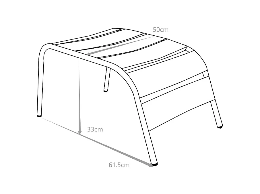 Poggiapiedi in Metallo Tortora  - MIRMANDE di MYLIA