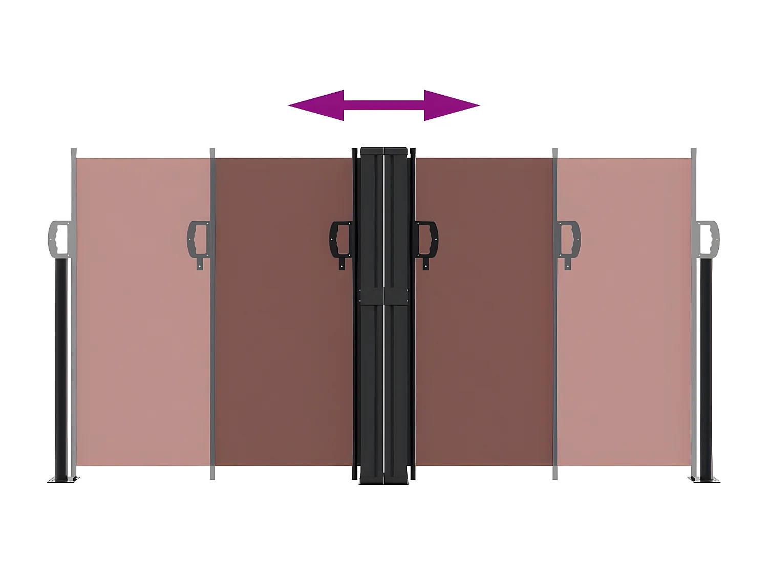 Auvent latéral rétractable marron 120x600 cm