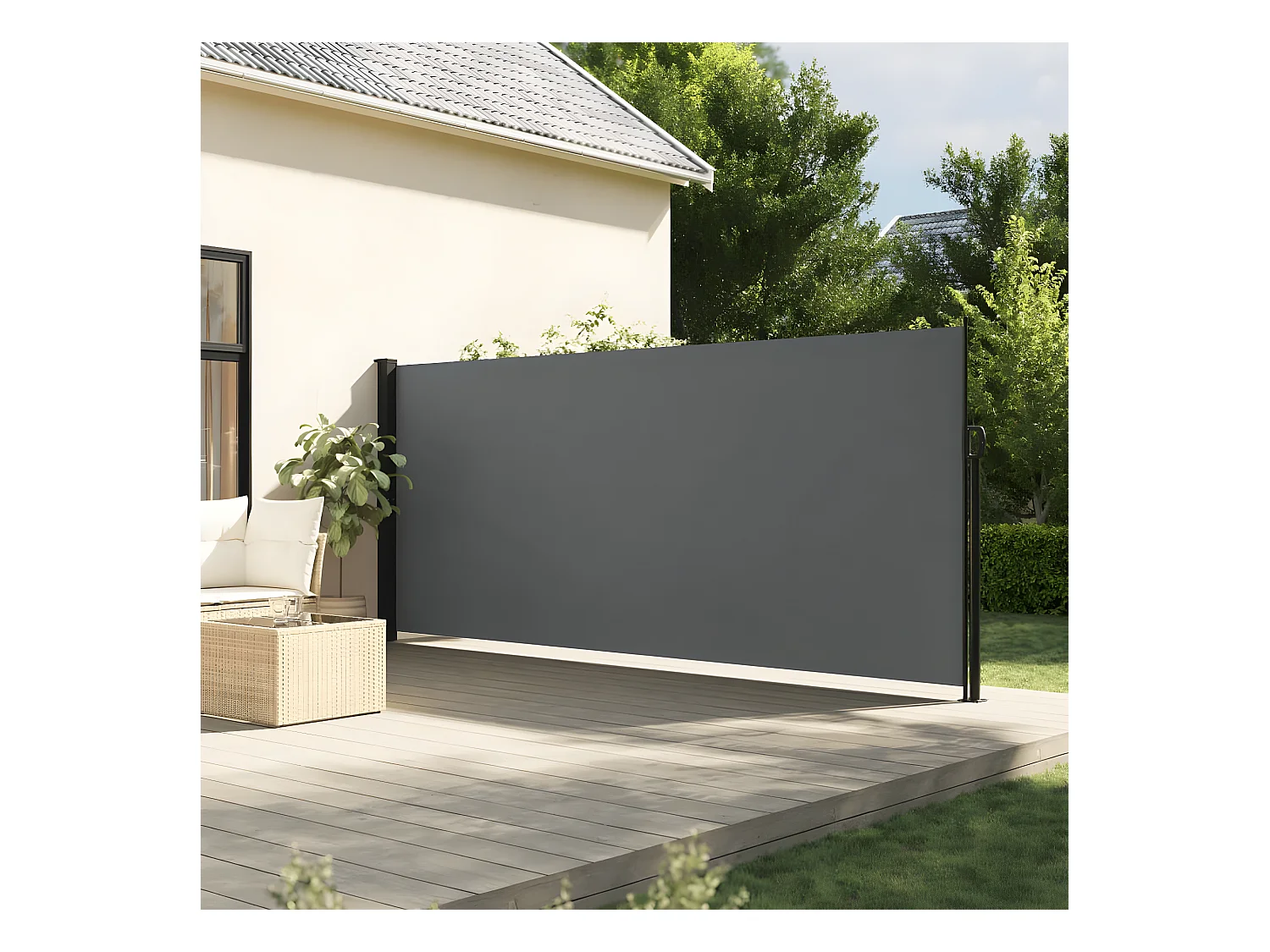 Auvent latéral rétractable anthracite 180x600 cm