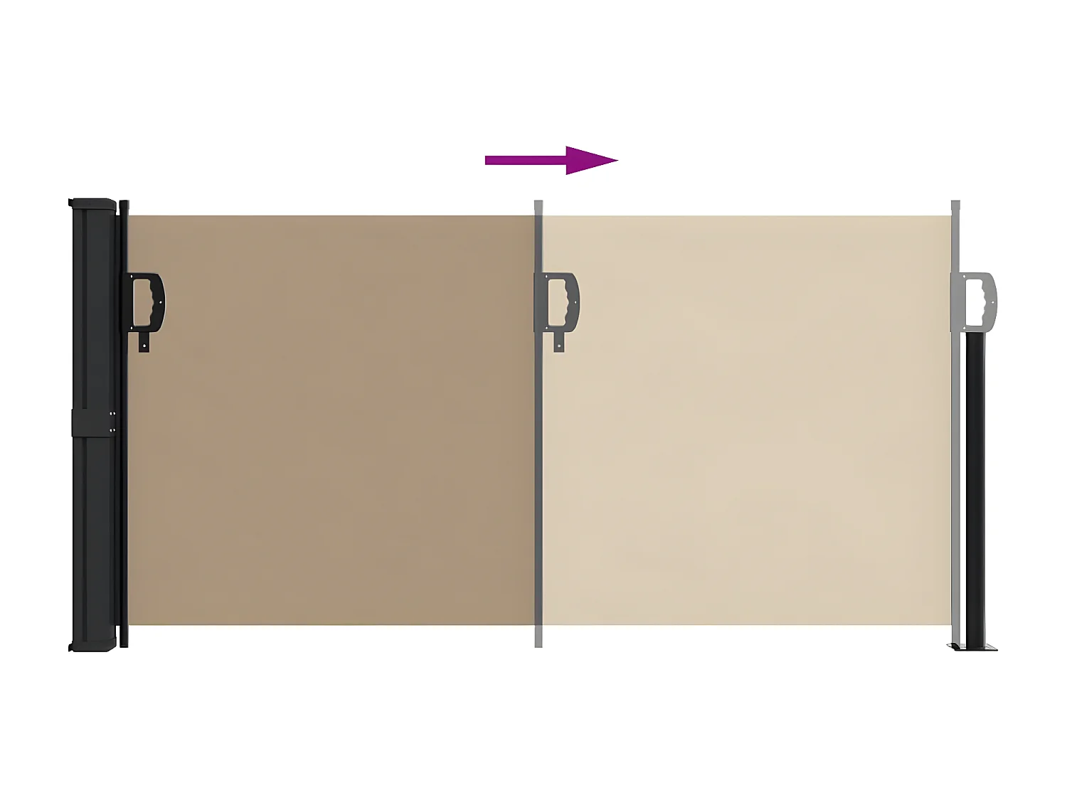 Auvent latéral rétractable taupe 100x500 cm