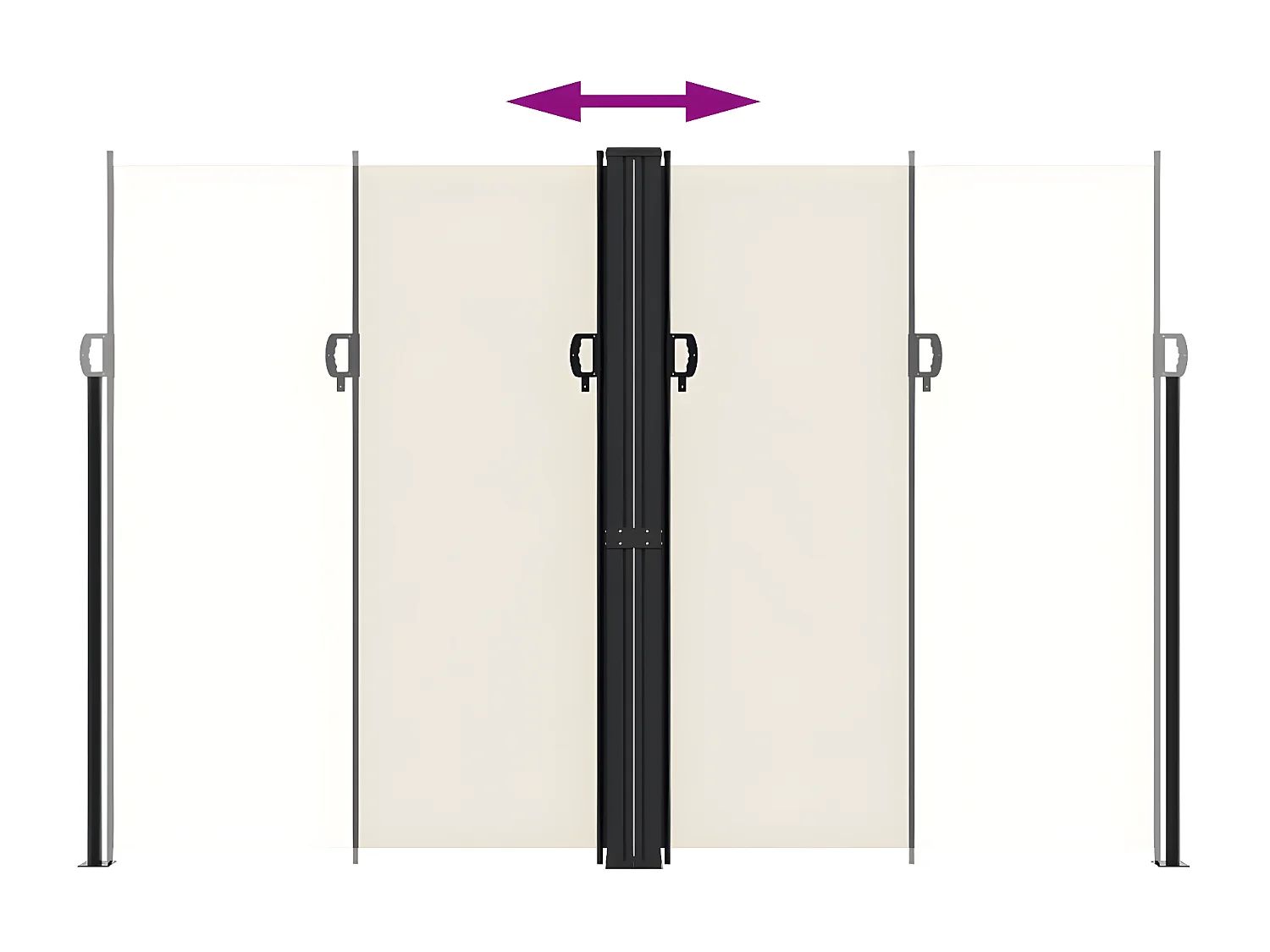 Auvent latéral rétractable crème 220x600 cm