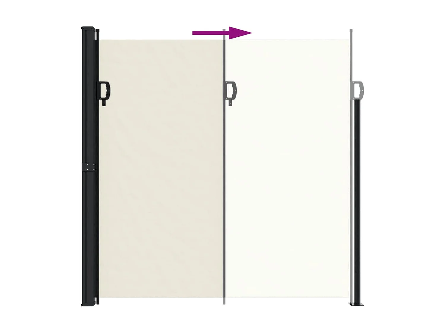 Auvent latéral rétractable crème 200x600 cm