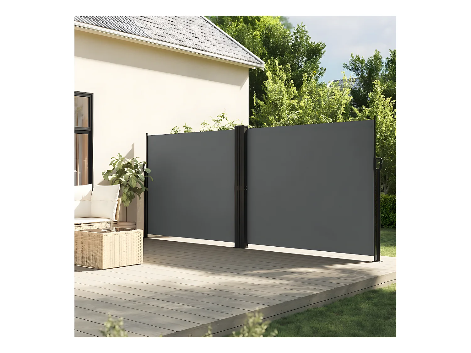 Auvent latéral rétractable anthracite 180x600 cm
