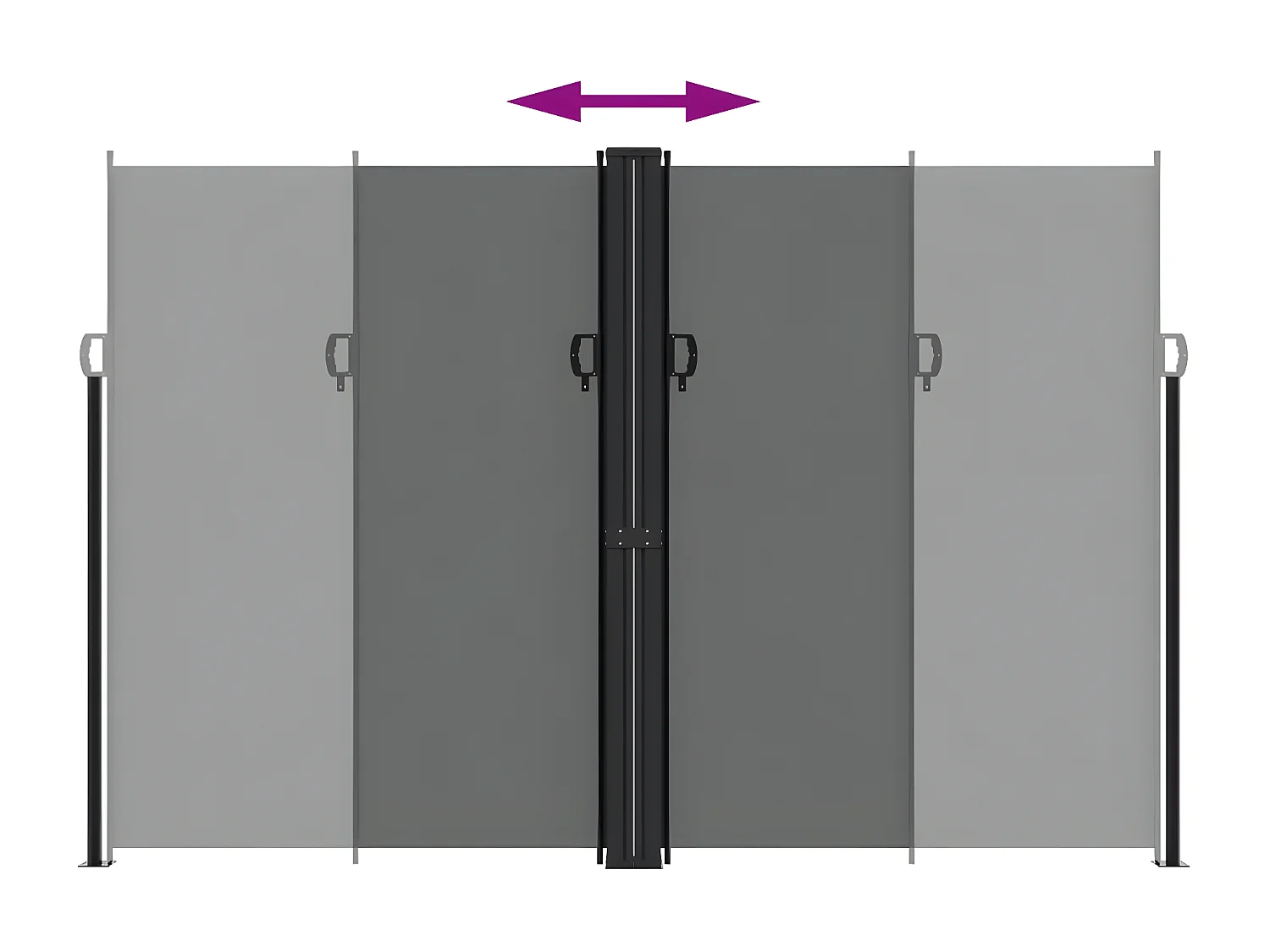 Toldo lateral retráctil gris antracita 220x600 cm