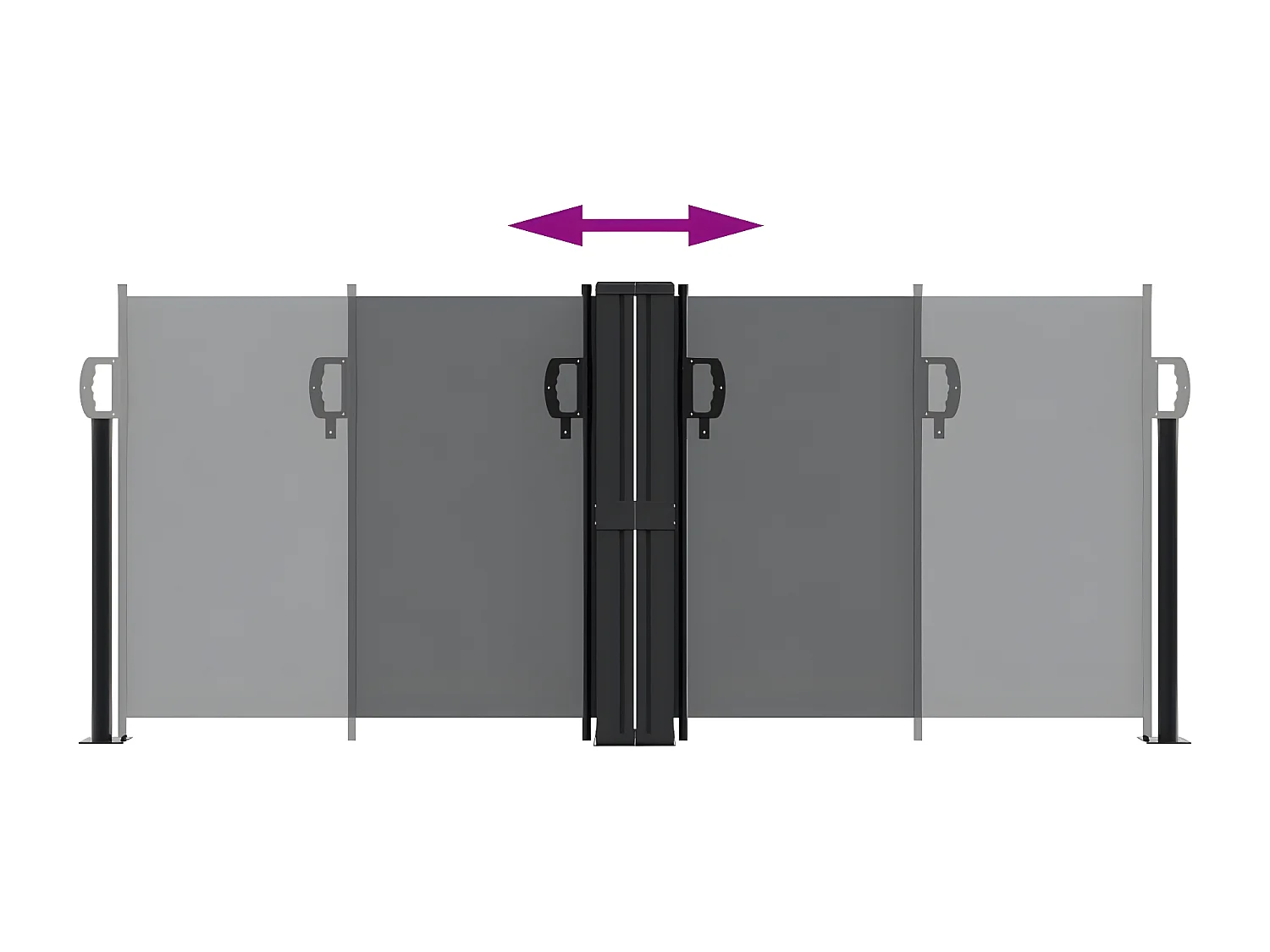 Auvent latéral rétractable noir 100x1000 cm