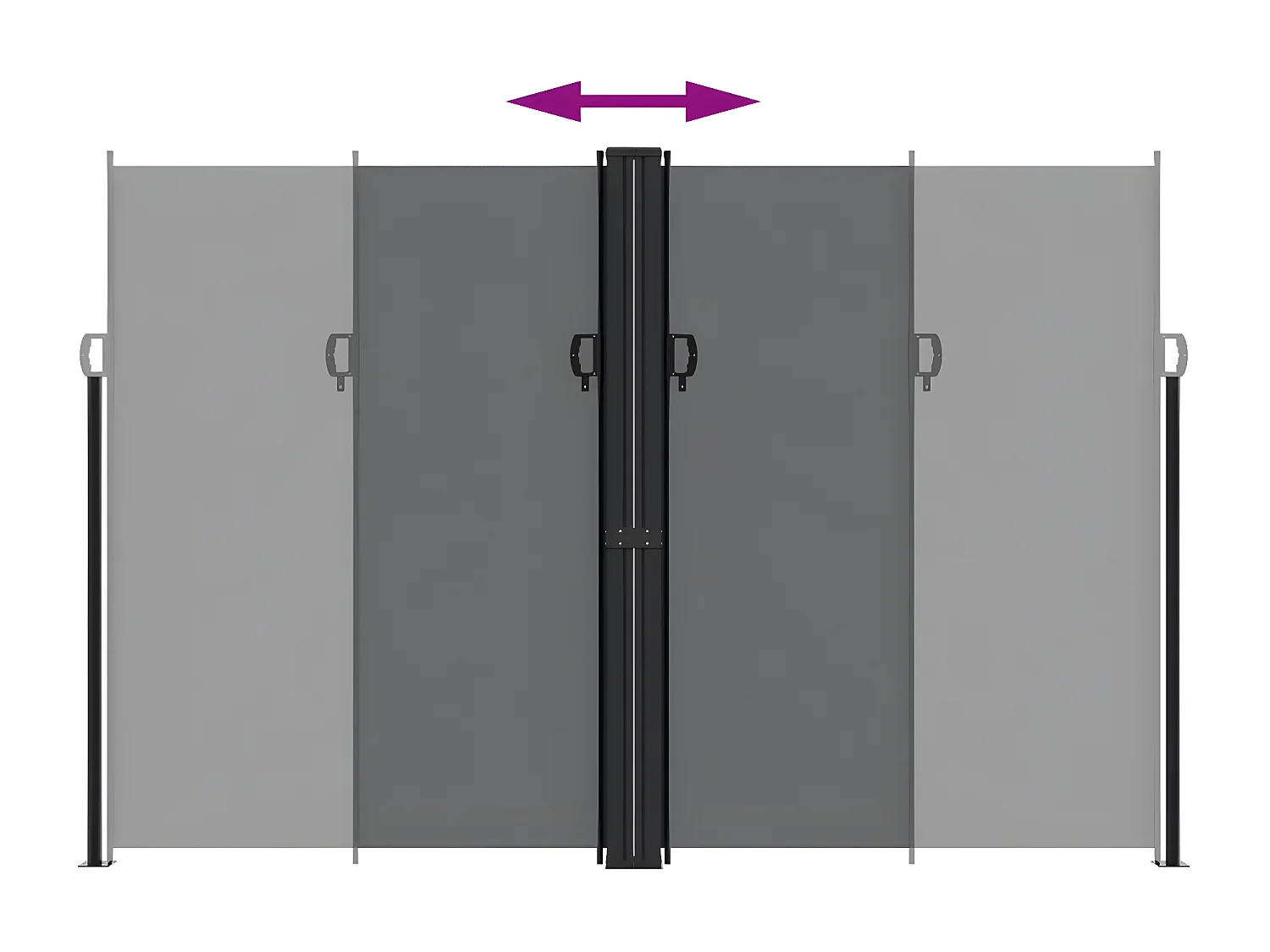 Auvent latéral rétractable noir 220x600 cm