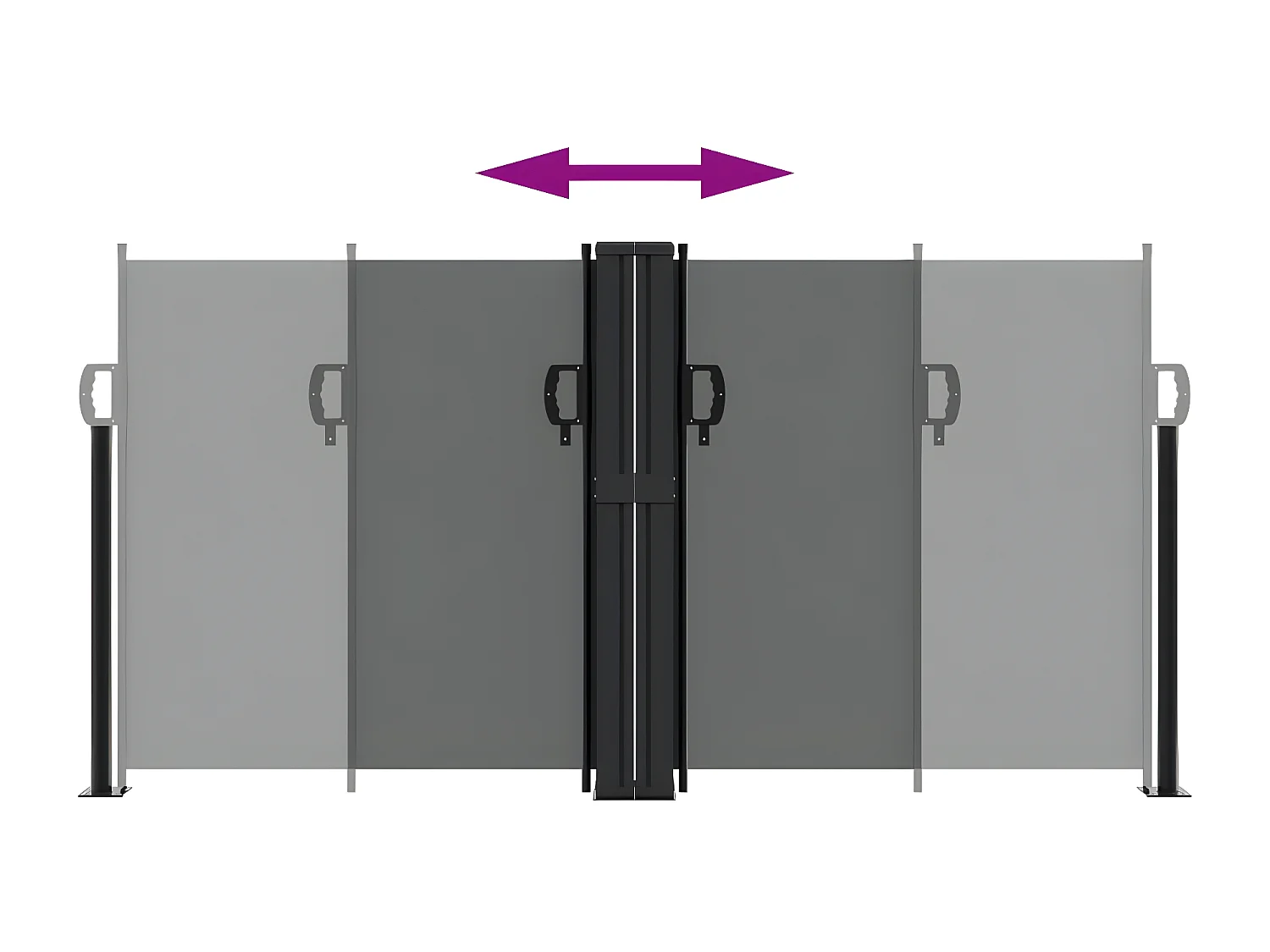 Auvent latéral rétractable anthracite 120x600 cm