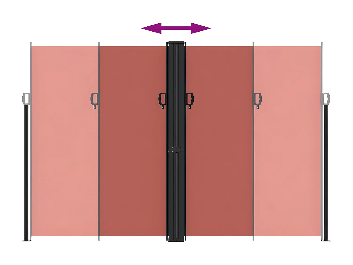 Auvent latéral rétractable terre cuite 220x600 cm