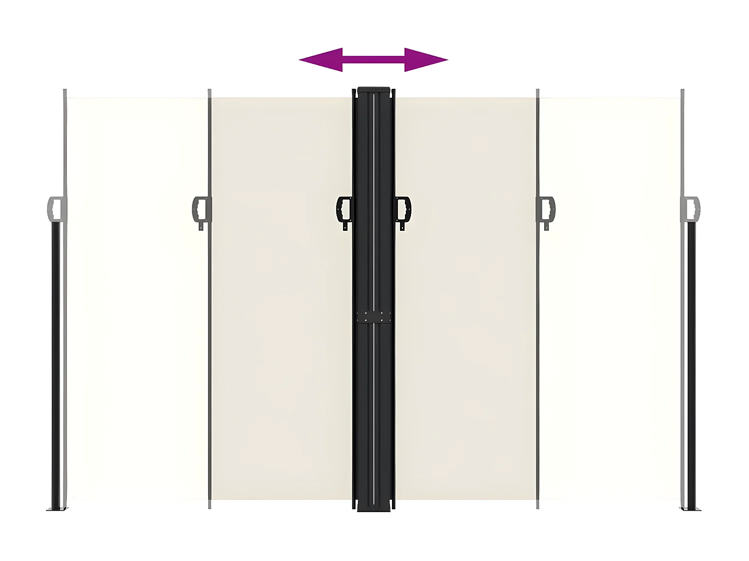 Auvent latéral rétractable crème 220x600 cm