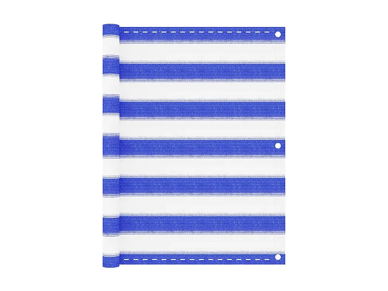 Écran de balcon Bleu et blanc 75x500 cm PEHD